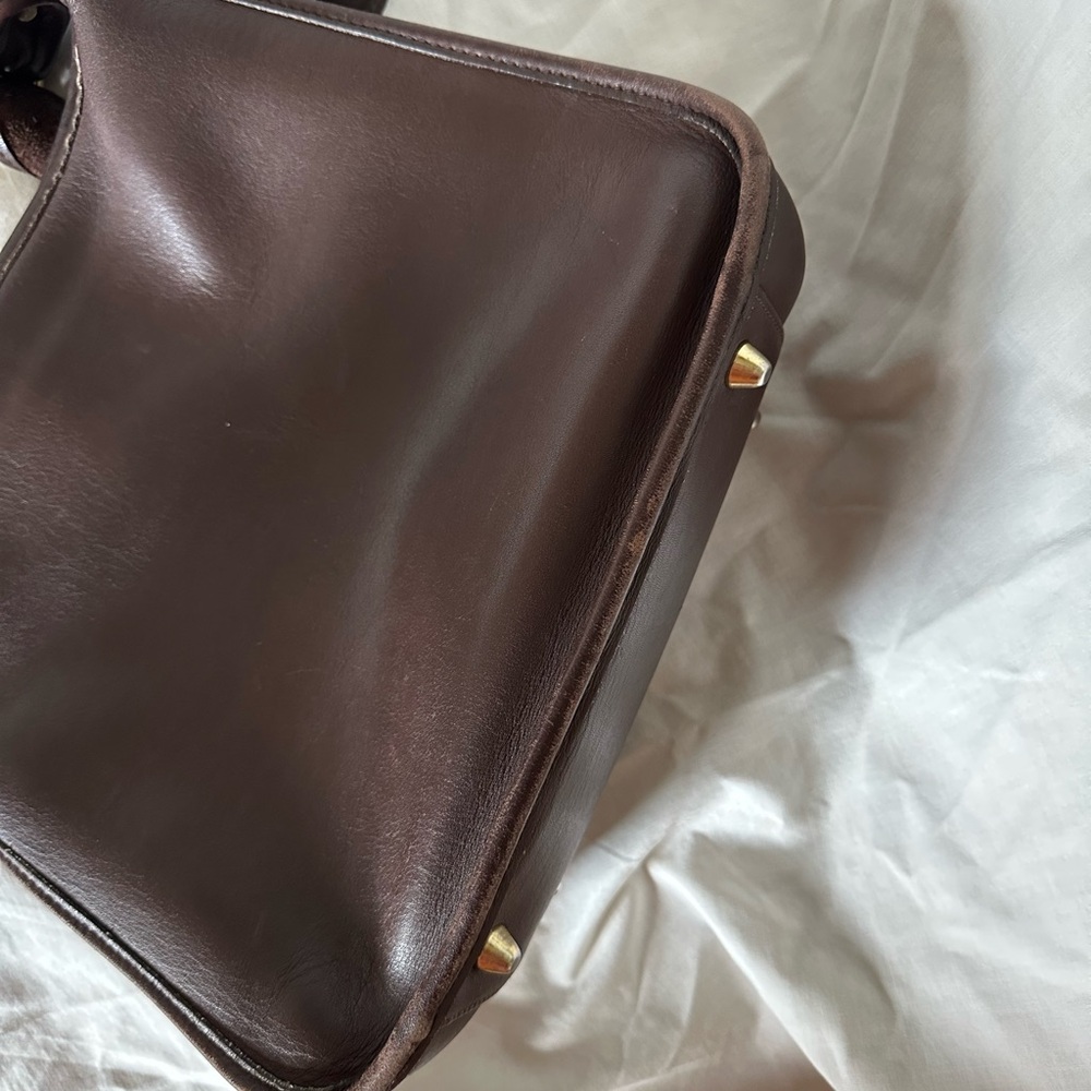 Coach Vintage Large Legacy Zip Dark Brown Leather Shoulder Bag - Picture 7 of 15